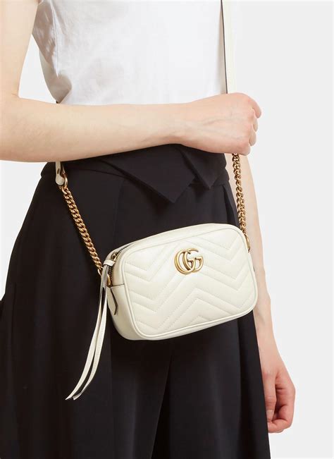 white gucci mini marmont bag|Gucci Marmont matelassé shoulder bag.